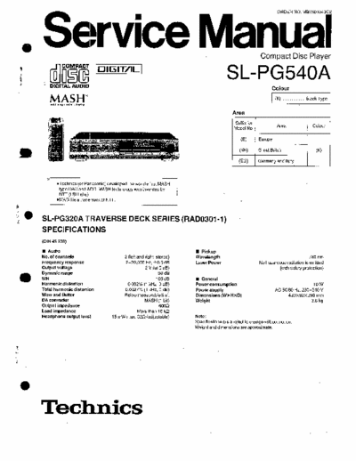 Technics SL-PG540A. TECHNICS SL-PG540A cd player
